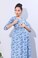 Soft Rayon4-IN-ONE Mom's Feeding & Casual Wear| Pre & Post Maternity Wear | Fancy Long Frock | Best Choice for Pregnancy Women (FIO-F)