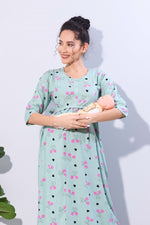 Soft Rayon4-IN-ONE Mom's Feeding & Casual Wear| Pre & Post Maternity Wear | Fancy Long Frock | Best Choice for Pregnancy Women (FIO-F)