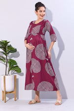 Soft Rayon4-IN-ONE Mom's Feeding & Casual Wear| Pre & Post Maternity Wear | Fancy Long Frock | Best Choice for Pregnancy Women (FIO-F)