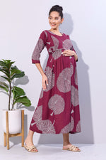 Soft Rayon4-IN-ONE Mom's Feeding & Casual Wear| Pre & Post Maternity Wear | Fancy Long Frock | Best Choice for Pregnancy Women (FIO-F)
