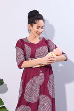Soft Rayon4-IN-ONE Mom's Feeding & Casual Wear| Pre & Post Maternity Wear | Fancy Long Frock | Best Choice for Pregnancy Women (FIO-F)
