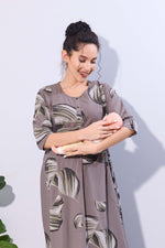 Soft Rayon4-IN-ONE Mom's Feeding & Casual Wear| Pre & Post Maternity Wear | Fancy Long Frock | Best Choice for Pregnancy Women (FIO-F)
