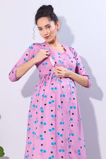Soft Rayon4-IN-ONE Mom's Feeding & Casual Wear| Pre & Post Maternity Wear | Fancy Long Frock | Best Choice for Pregnancy Women (FIO-F)