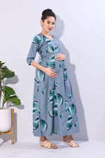 Soft Rayon4-IN-ONE Mom's Feeding & Casual Wear| Pre & Post Maternity Wear | Fancy Long Frock | Best Choice for Pregnancy Women (FIO-F)