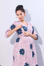Soft Rayon4-IN-ONE Mom's Feeding & Casual Wear| Pre & Post Maternity Wear | Fancy Long Frock | Best Choice for Pregnancy Women (FIO-F)
