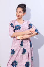 Soft Rayon4-IN-ONE Mom's Feeding & Casual Wear| Pre & Post Maternity Wear | Fancy Long Frock | Best Choice for Pregnancy Women (FIO-F)