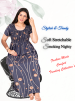 New Arrivals ONLY MINE Premium ALPINE Smokey Nighty | Beautiful Pleated Design | Side Pocket | Stylish Nighty for Trendy Women's | Your Perfect Nightwear Collection's (ALS)