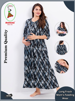 Soft Rayon4-IN-ONE Mom's Feeding & Casual Wear| Pre & Post Maternity Wear | Fancy Long Frock | Best Choice for Pregnancy Women (FIO-F)