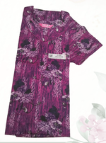 MANGAI Daily Wear Casual Comfort Fit Cotton Printed Nighties | Front Open Zipper Model | Fancy Round Neck with Side Pocket Cotton Nighties (DRN)