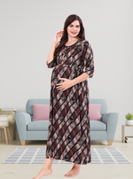 Soft Rayon4-IN-ONE Mom's Feeding & Casual Wear| Pre & Post Maternity Wear | Fancy Long Frock | Best Choice for Pregnancy Women (FIO-F)