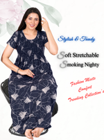 New Arrivals ONLY MINE Premium ALPINE Smokey Nighty | Beautiful Pleated Design | Side Pocket | Stylish Nighty for Trendy Women's | Your Perfect Nightwear Collection's (ALS)