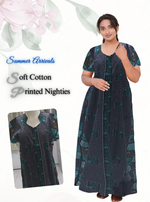 MANGAI Daily Wear Casual Comfort Fit Cotton Printed Nighties | Zipless Closed Model |Summer Arrival's for Trendy Women's (VNM)