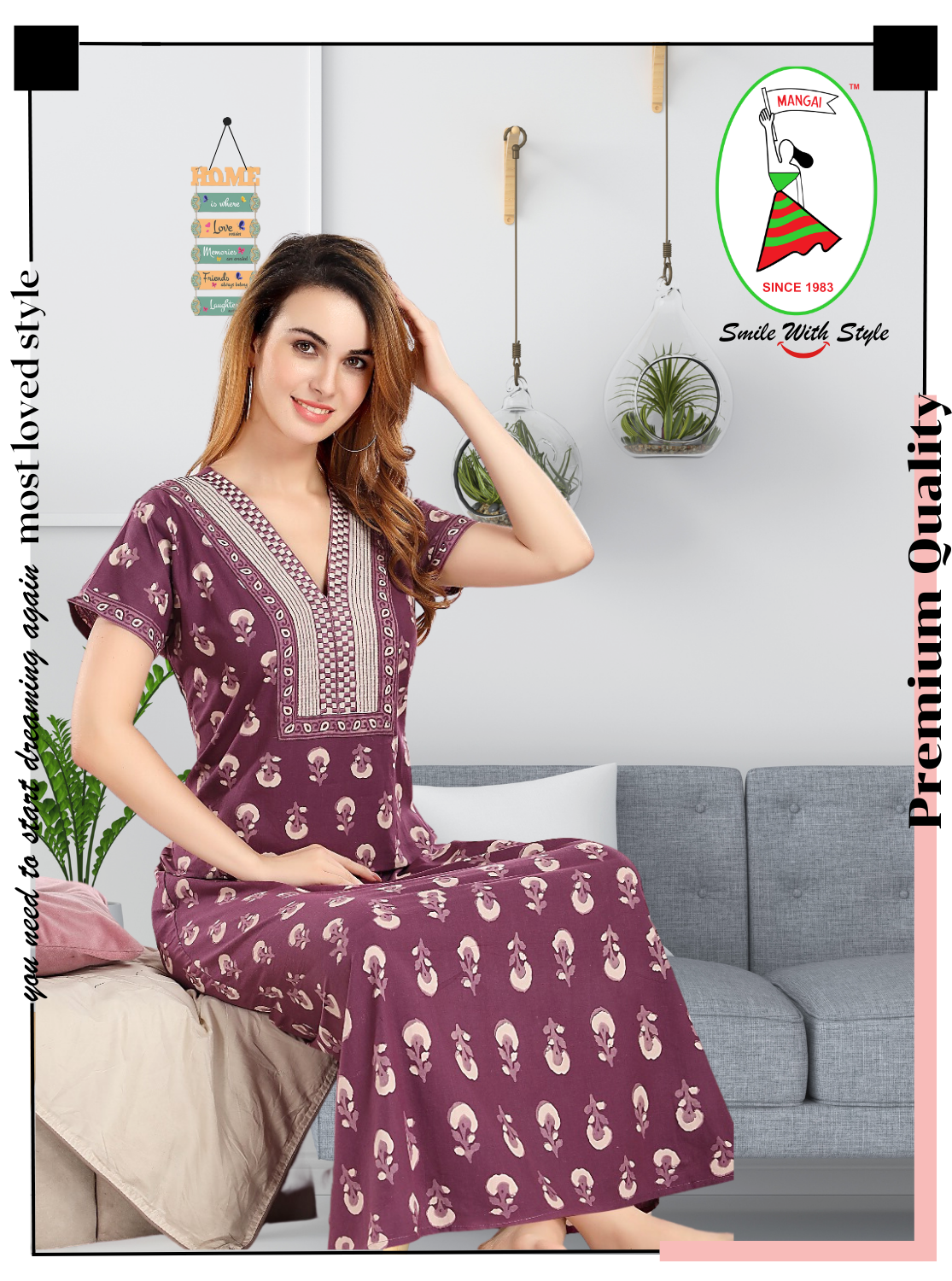New Arrivals MANGAI New Cotton Printed Nighties- All Over Printed Stylish Nightwear for Stylish Women | Beautiful Nighties for Stylish Women's