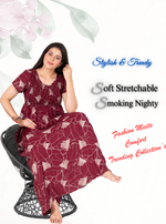 New Arrivals ONLY MINE Premium ALPINE Smokey Nighty | Beautiful Pleated Design | Side Pocket | Stylish Nighty for Trendy Women's | Your Perfect Nightwear Collection's (ALS)