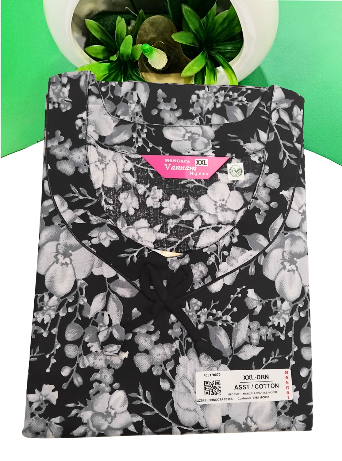 MANGAI Daily Wear Casual Comfort Fit Cotton Printed Nighties | Zipless Model| Slit Open Comfort Fit Daily Wear Nighties (DRN)