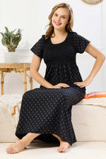 New Smocking Nighty | Stretchable Elastic Type | Beautiful Pleated Model | Side Pocket | Stylish Nighty for Stylish Women's (SYS)