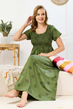 New Smocking Nighty | Stretchable Elastic Type | Beautiful Pleated Model | Side Pocket | Stylish Nighty for Stylish Women's (SYS)