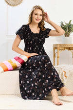 New Smocking Nighty | Stretchable Elastic Type | Beautiful Pleated Model | Side Pocket | Stylish Nighty for Stylish Women's (SYS)