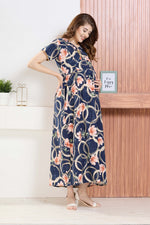 ✨ MANGAI Premium Rayon Maternity Frock for Pregnancy Women ✨ Invisible Feeding Zipper | Stylish Fancy Neck | Side Pocket | Comfortable Pregnancy & Casual Wear (RMF)