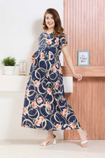 ✨ MANGAI Premium Rayon Maternity Frock for Pregnancy Women ✨ Invisible Feeding Zipper | Stylish Fancy Neck | Side Pocket | Comfortable Pregnancy & Casual Wear (RMF)