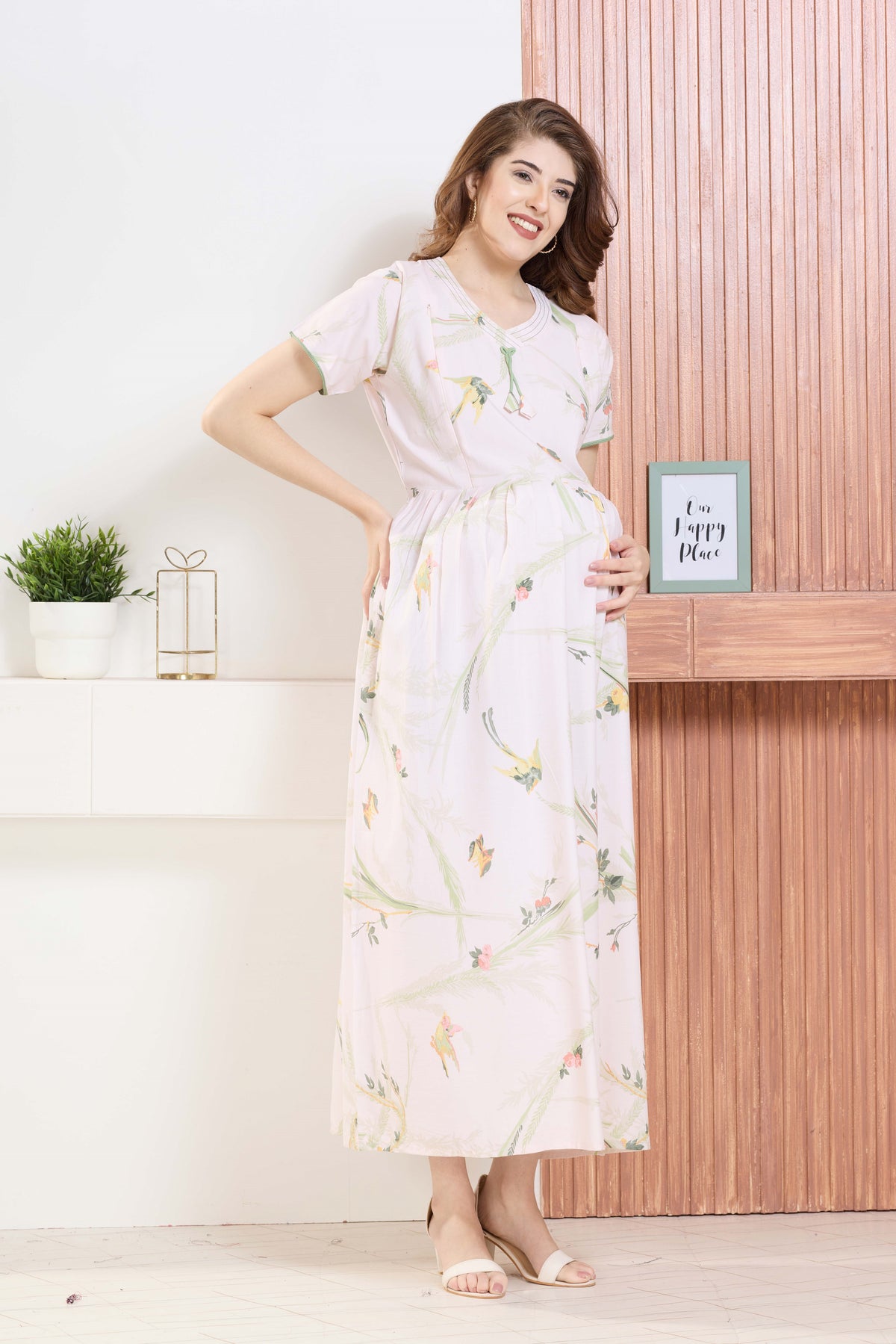 ✨ MANGAI Premium Rayon Maternity Frock for Pregnancy Women ✨ Invisible Feeding Zipper | Stylish Fancy Neck | Side Pocket | Comfortable Pregnancy & Casual Wear (RMF)