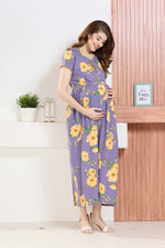 ✨ MANGAI Premium Rayon Maternity Frock for Pregnancy Women ✨ Invisible Feeding Zipper | Stylish Fancy Neck | Side Pocket | Comfortable Pregnancy & Casual Wear (RMF)