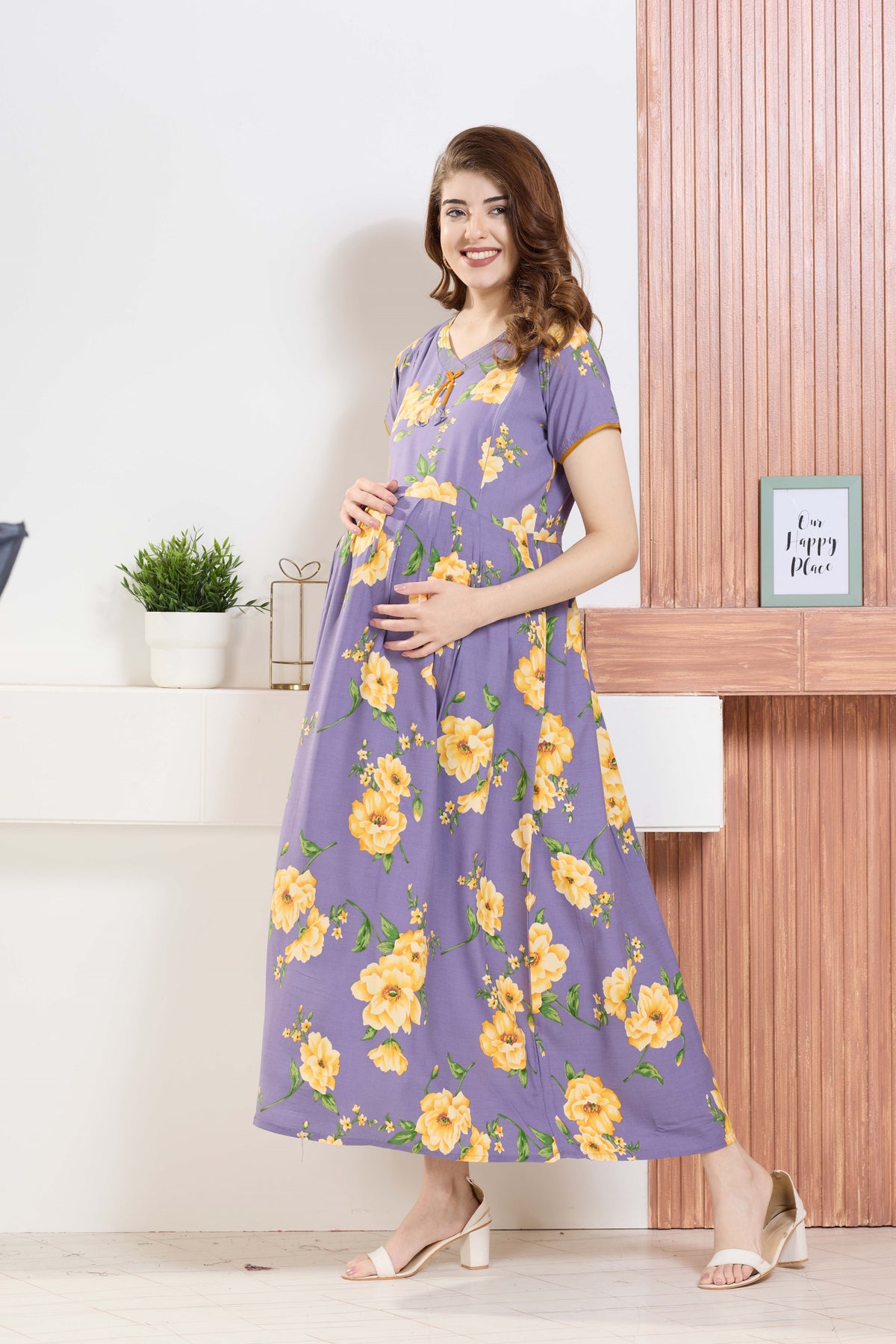 ✨ MANGAI Premium Rayon Maternity Frock for Pregnancy Women ✨ Invisible Feeding Zipper | Stylish Fancy Neck | Side Pocket | Comfortable Pregnancy & Casual Wear (RMF)