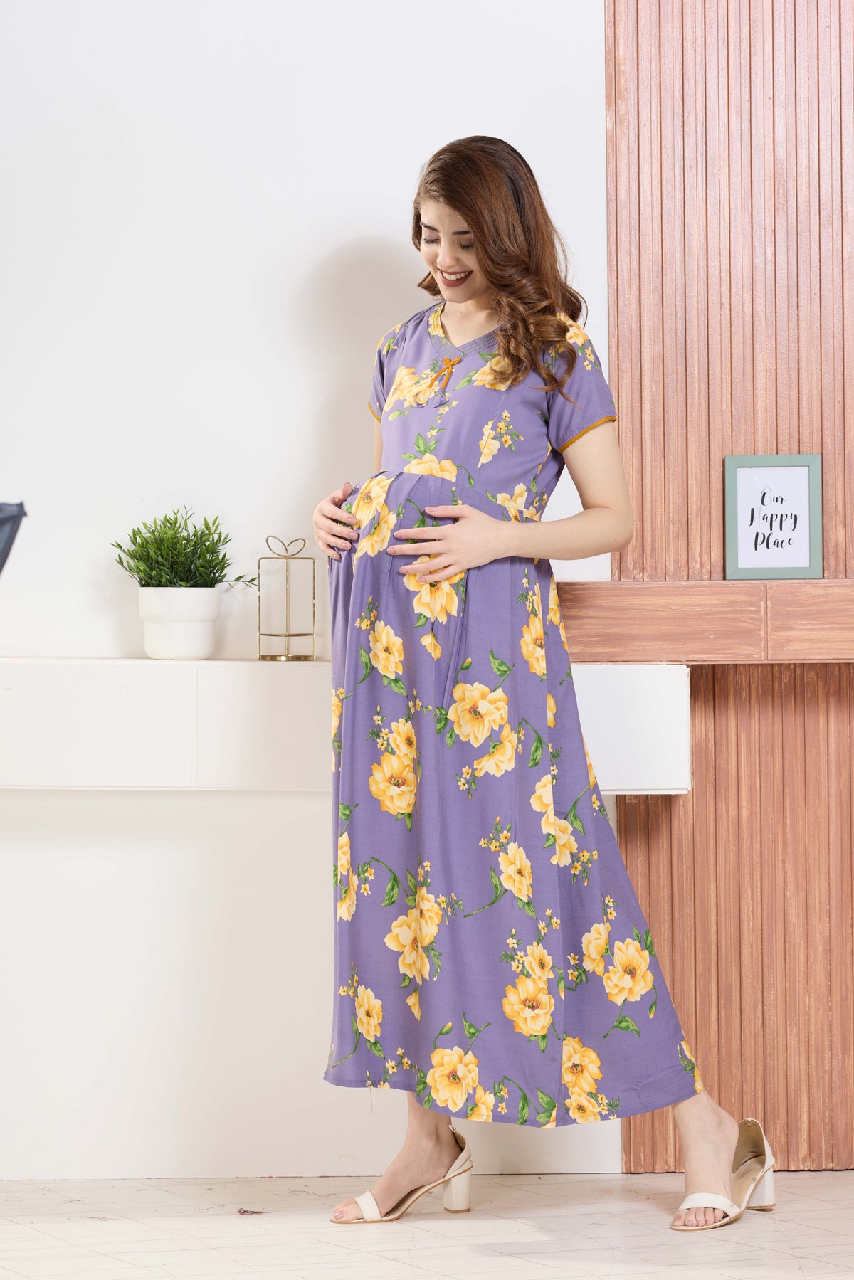 ✨ MANGAI Premium Rayon Maternity Frock for Pregnancy Women ✨ Invisible Feeding Zipper | Stylish Fancy Neck | Side Pocket | Comfortable Pregnancy & Casual Wear (RMF)