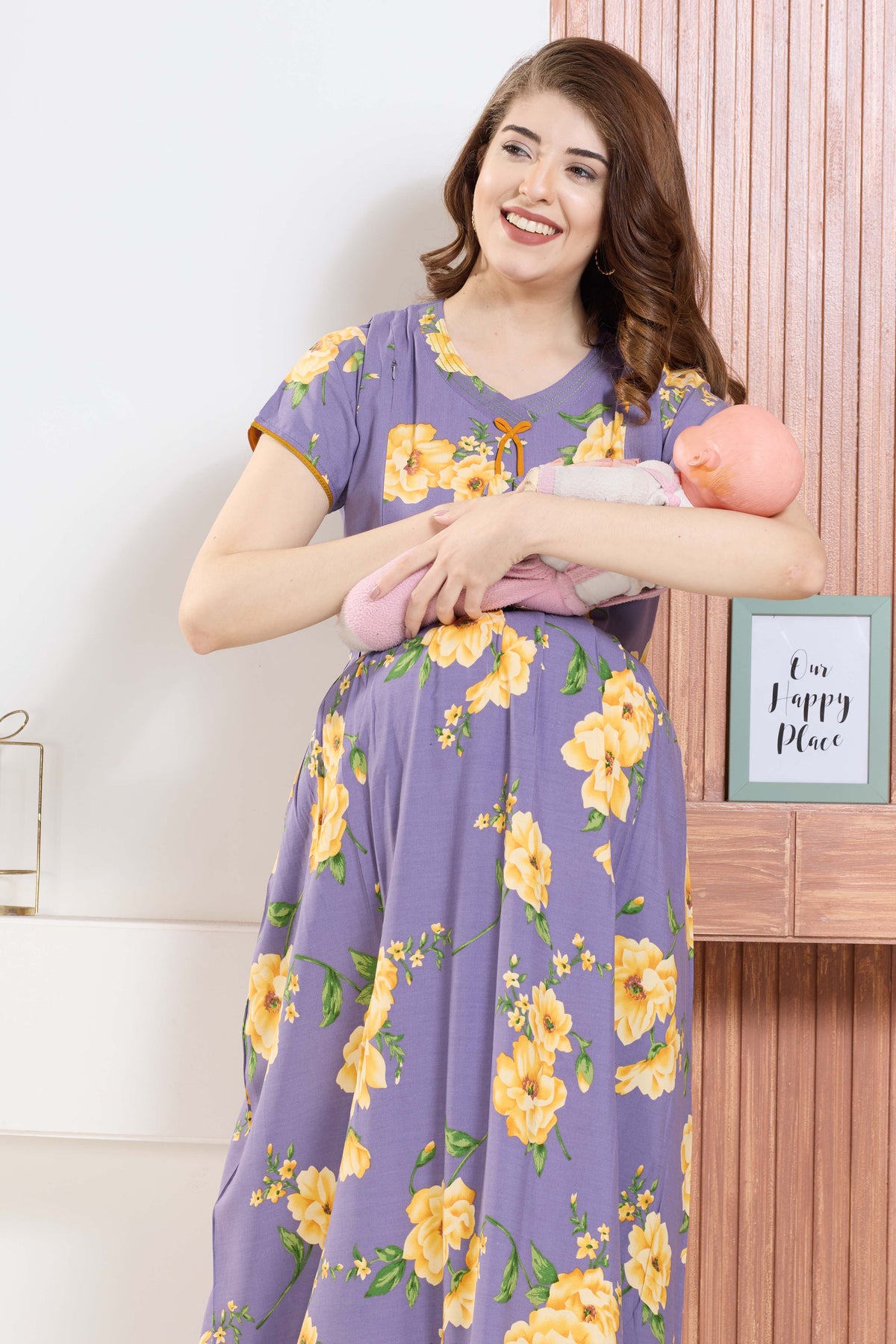 ✨ MANGAI Premium Rayon Maternity Frock for Pregnancy Women ✨ Invisible Feeding Zipper | Stylish Fancy Neck | Side Pocket | Comfortable Pregnancy & Casual Wear (RMF)