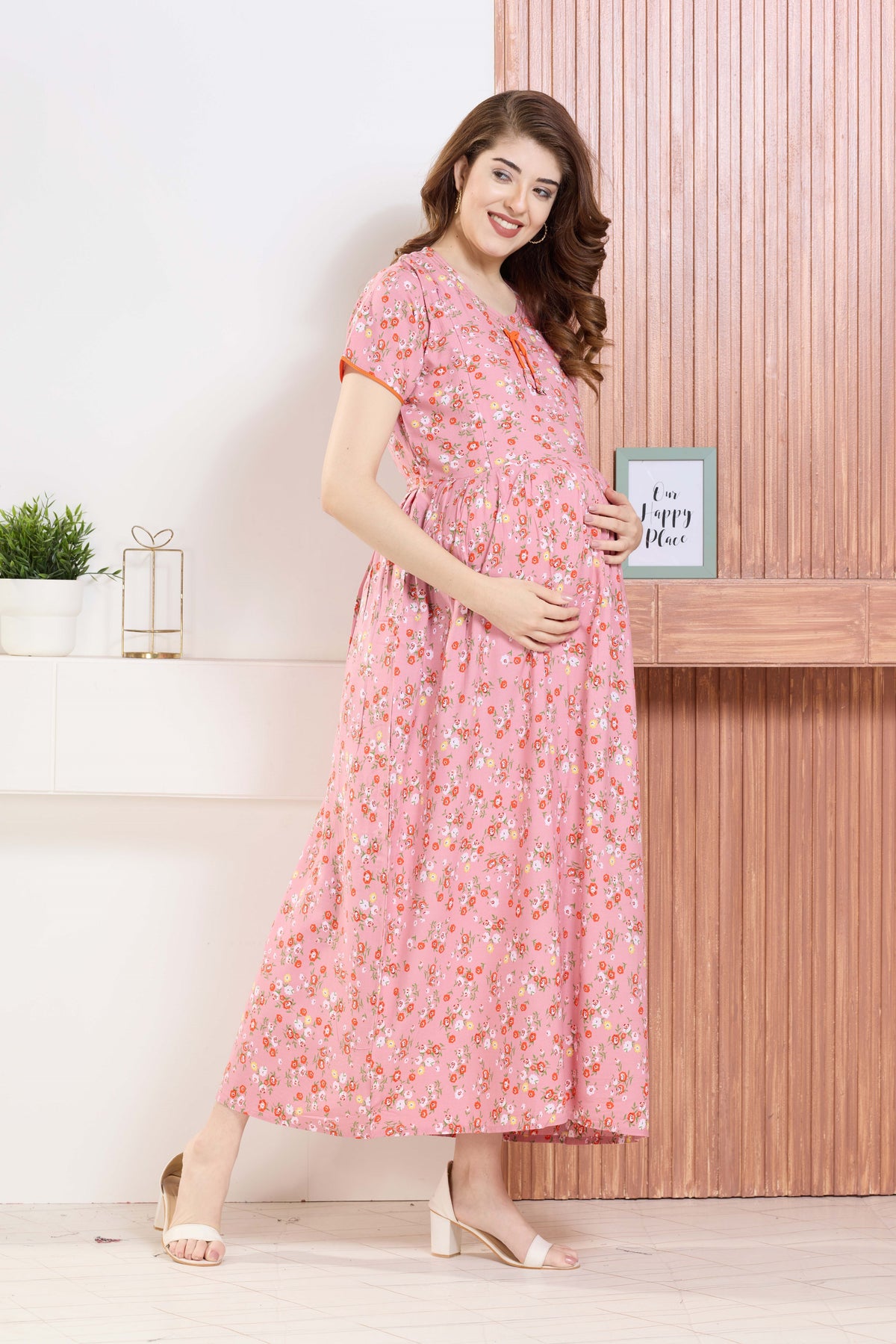 ✨ MANGAI Premium Rayon Maternity Frock for Pregnancy Women ✨ Invisible Feeding Zipper | Stylish Fancy Neck | Side Pocket | Comfortable Pregnancy & Casual Wear (RMF)