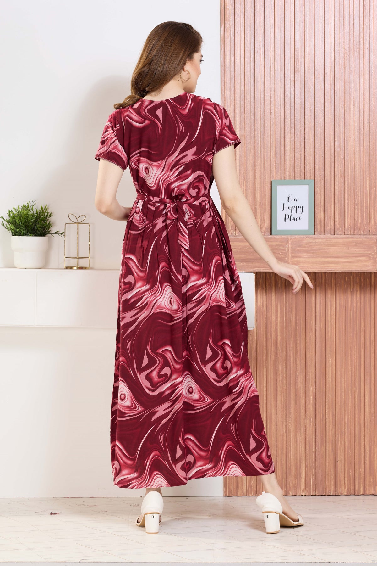 ✨ MANGAI Premium Rayon Maternity Frock for Pregnancy Women ✨ Invisible Feeding Zipper | Stylish Fancy Neck | Side Pocket | Comfortable Pregnancy & Casual Wear (RMF)