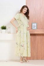 ✨ MANGAI Premium Rayon Maternity Frock for Pregnancy Women ✨ Invisible Feeding Zipper | Stylish Fancy Neck | Side Pocket | Comfortable Pregnancy & Casual Wear (RMF)