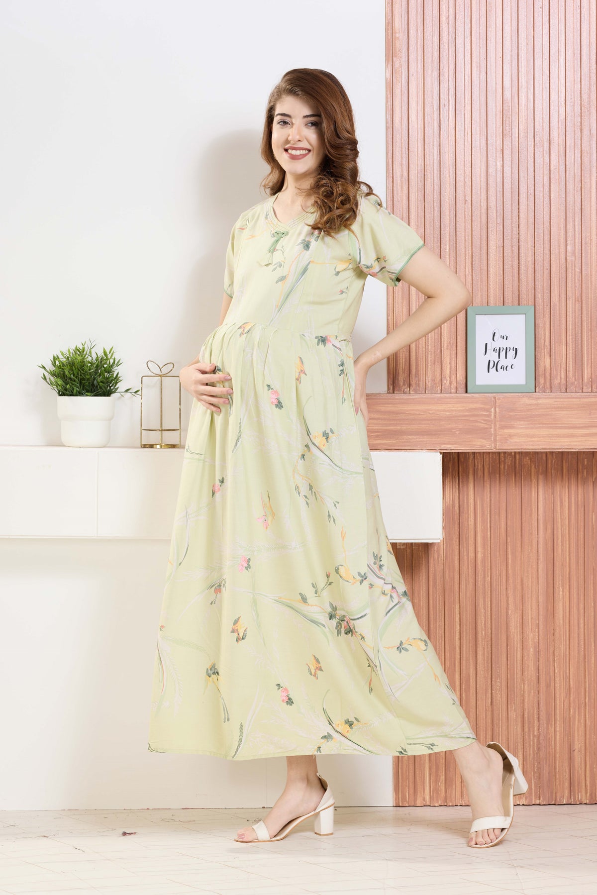 ✨ MANGAI Premium Rayon Maternity Frock for Pregnancy Women ✨ Invisible Feeding Zipper | Stylish Fancy Neck | Side Pocket | Comfortable Pregnancy & Casual Wear (RMF)