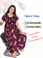 New Arrivals ONLY MINE Premium ALPINE Smokey Nighty | Beautiful Pleated Design | Side Pocket | Stylish Nighty for Trendy Women's | Your Perfect Nightwear Collection's (ALS)