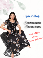 New Arrivals ONLY MINE Premium ALPINE Smokey Nighty | Beautiful Pleated Design | Side Pocket | Stylish Nighty for Trendy Women's | Your Perfect Nightwear Collection's (ALS)