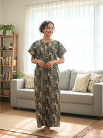 MANGAI Cotton Straight Zip Feeding Nighty |Post Pregnancy | Comfort and Style | Pleated Model | Soft Cotton Feeding Nighties (PSF)