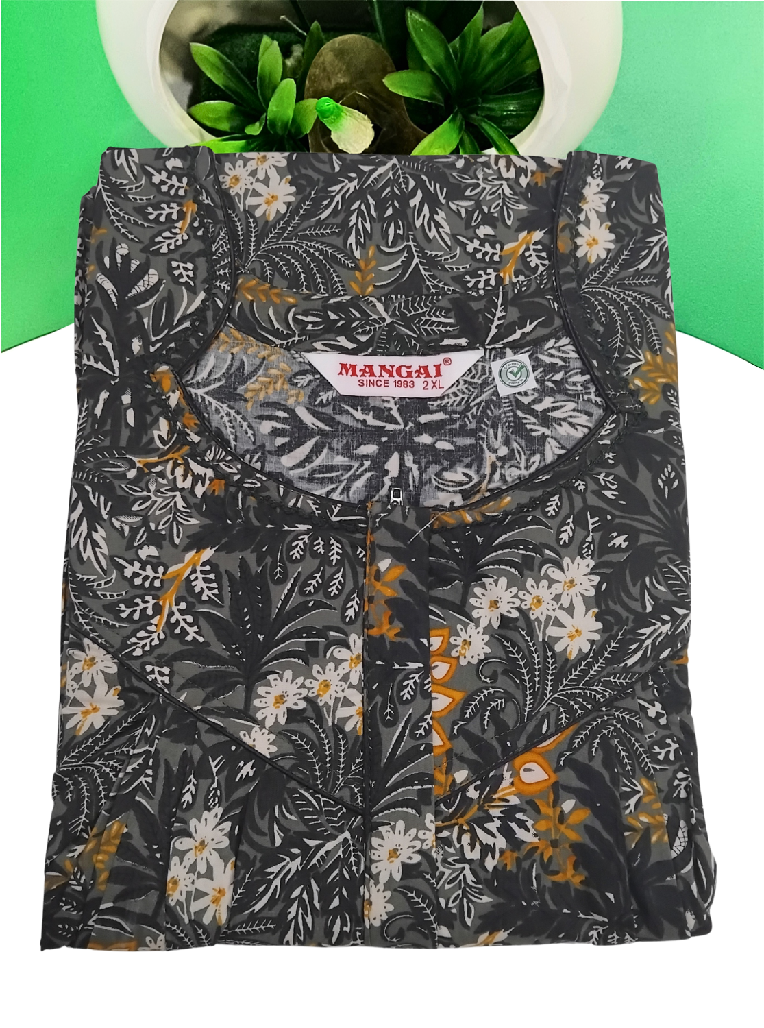 MANGAI Cotton Straight Zip Feeding Nighty |Post Pregnancy | Comfort and Style | Pleated Model | Soft Cotton Feeding Nighties (PSF)