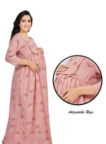 New ArrivalsONLY MINE Premium 4-IN-ONE Mom's Wear - Soft & Smooth Rayon | Maternity | Feeding | Long Frock | Casual Wear for Pregnancy Women's (4-IN-ONE-LFRK)