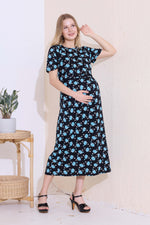 MANGAI HOSIERY Cotton Zipless Feeding Wear | Fancy Sleeve with Round Neck | Flap Open Zipless Feeding wear for Pregnancy Women (MMG)