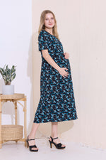 MANGAI HOSIERY Cotton Zipless Feeding Wear | Fancy Sleeve with Round Neck | Flap Open Zipless Feeding wear for Pregnancy Women (MMG)