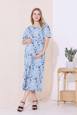 MANGAI HOSIERY Cotton Zipless Feeding Wear | Fancy Sleeve with Round Neck | Flap Open Zipless Feeding wear for Pregnancy Women (MMG)