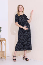 MANGAI HOSIERY Cotton Zipless Feeding Wear | Fancy Sleeve with Round Neck | Flap Open Zipless Feeding wear for Pregnancy Women (MMG)