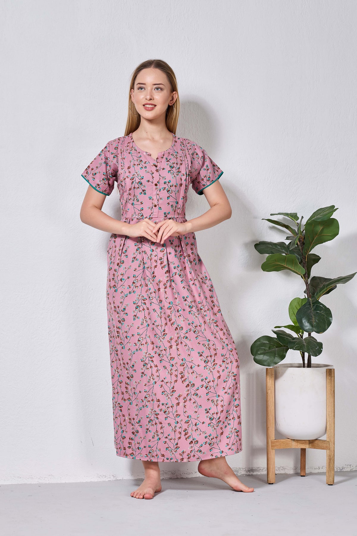 Alpine KURTHI Style Nighties| FancySleeve | Zipless Model | Stylish V-Cut neck | Updated Collection's for Stylish Women AK (H/S)