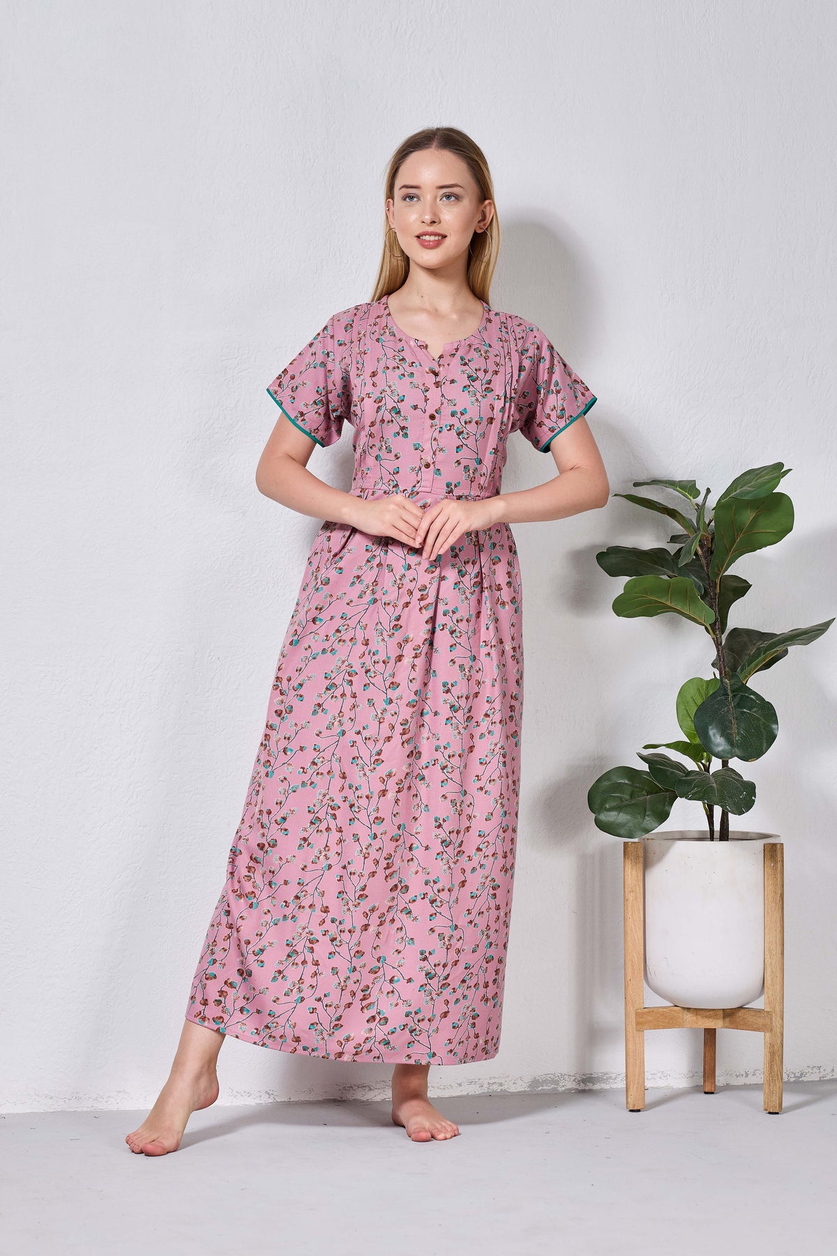 Alpine KURTHI Style Nighties| FancySleeve | Zipless Model | Stylish V-Cut neck | Updated Collection's for Stylish Women AK (H/S)
