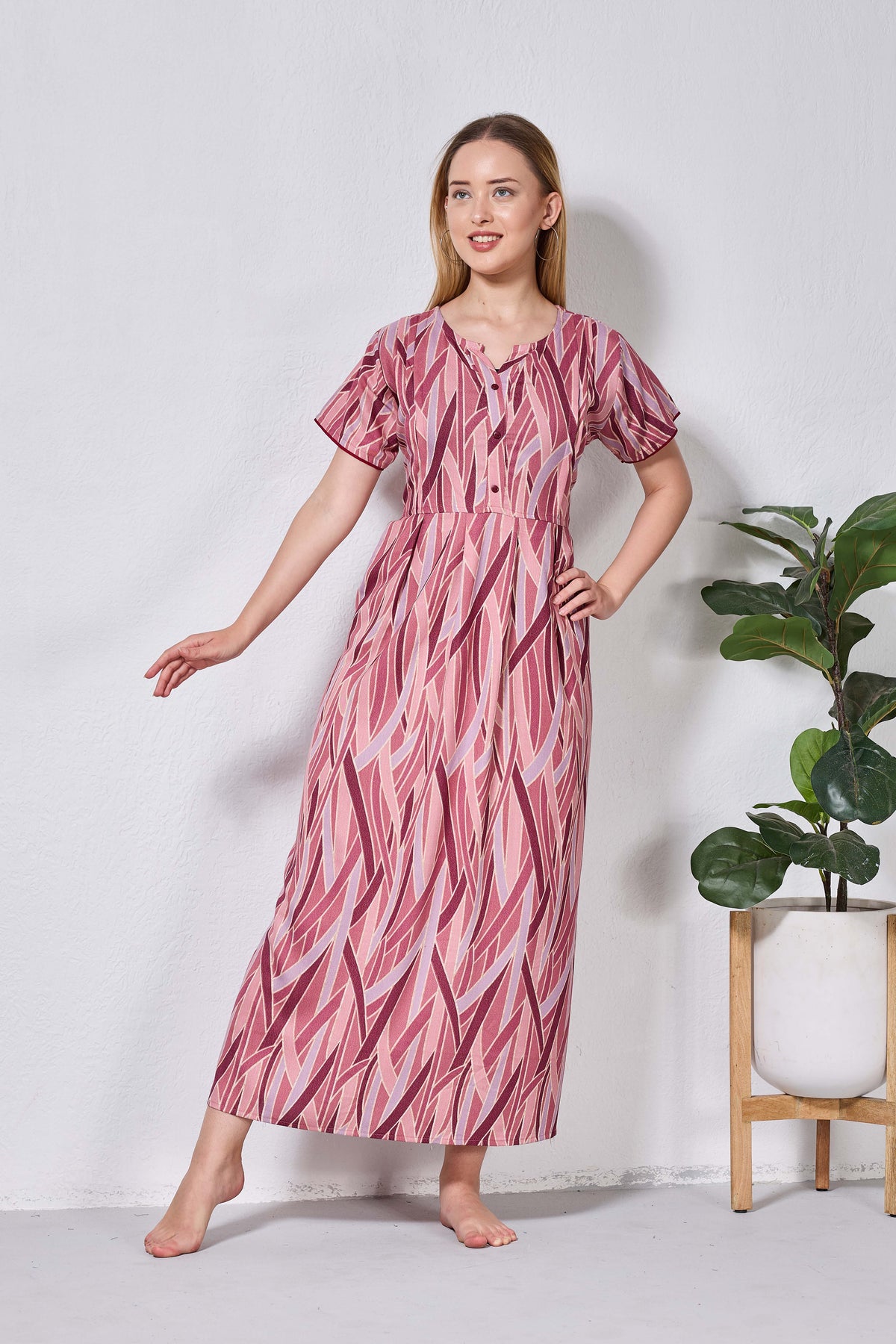 Alpine KURTHI Style Nighties| FancySleeve | Zipless Model | Stylish V-Cut neck | Updated Collection's for Stylish Women AK (H/S)