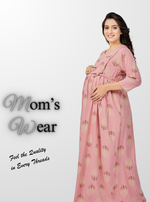 New ArrivalsONLY MINE Premium 4-IN-ONE Mom's Wear - Soft & Smooth Rayon | Maternity | Feeding | Long Frock | Casual Wear for Pregnancy Women's (4-IN-ONE-LFRK)