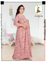 New ArrivalsONLY MINE Premium 4-IN-ONE Mom's Wear - Soft & Smooth Rayon | Maternity | Feeding | Long Frock | Casual Wear for Pregnancy Women's (4-IN-ONE-LFRK)