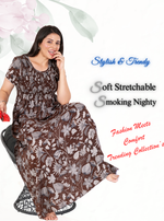 New Arrivals ONLY MINE Premium ALPINE Smokey Nighty | Beautiful Pleated Design | Side Pocket | Stylish Nighty for Trendy Women's | Your Perfect Nightwear Collection's (ALS)