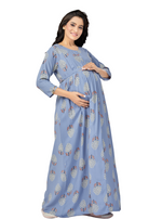 New ArrivalsONLY MINE Premium 4-IN-ONE Mom's Wear - Soft & Smooth Rayon | Maternity | Feeding | Long Frock | Casual Wear for Pregnancy Women's (4-IN-ONE-LFRK)