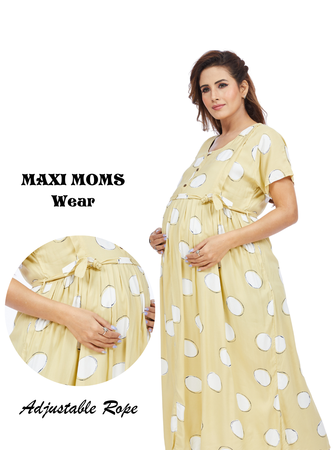 New Arrivals New ONLY MINE Premium MAXI Mom's Wear | Invisible Feeding Zipper | Adjustable Rope | Casual Wear | Pregnancy Wear